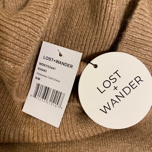 Lost + Wonder Hideaways Cafe Sweater Dress Khaki Tan - Picture 7 of 7